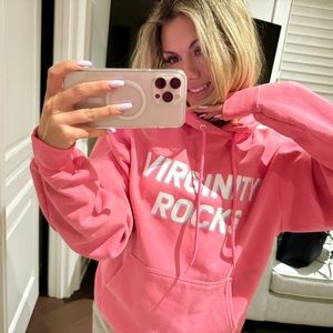Bright Pink Custom Virginity Rocks Hoodie